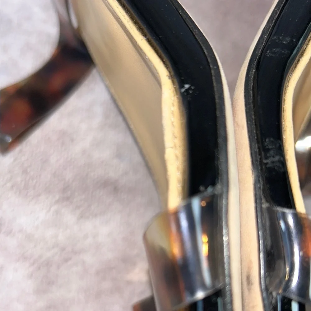 GUC Dear Frances Black Brown Tortoise Shell Rain Sandal EU 40